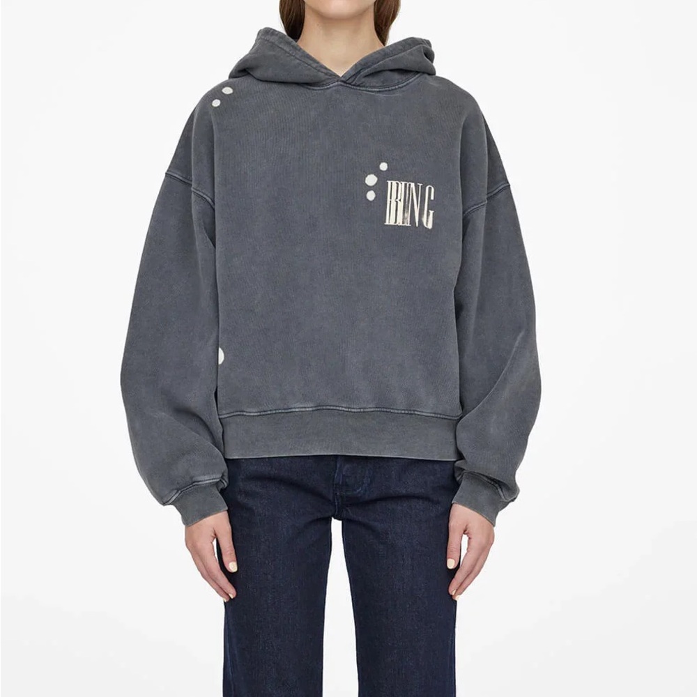 Anine Bing Alec Splatter Hoodie Size L